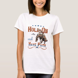 Cowgirl Christelijk T-shirt, Bucking Horse T-shirt