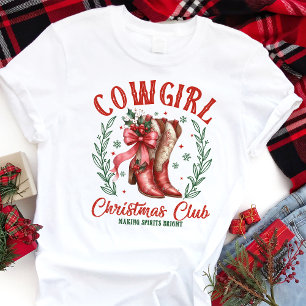 Cowgirl Christmas Club Kerstlaarzen Tri-Blend Shirt