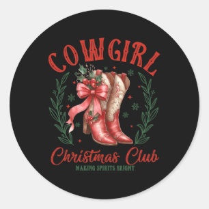 Cowgirl Christmas Club maakt geesten heldere cowbo Ronde Sticker