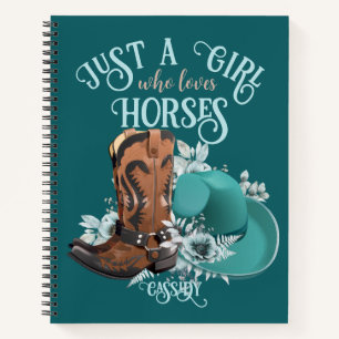Cowgirl cowboy boots pet Girl Love paarden name Notitieboek