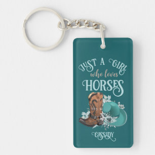 Cowgirl cowboy boots pet Girl Love paarden name Sleutelhanger
