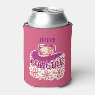 Cowgirl Cowboy Pet Flowers Pink/Name Judy Blikjeskoeler