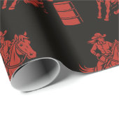 Cowgirl de course de baril - emballage cadeau (Coin rond)