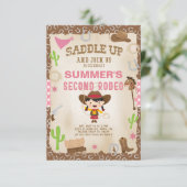 Cowgirl deuxième invitation d'anniversaire rodéo f (Debout devant)