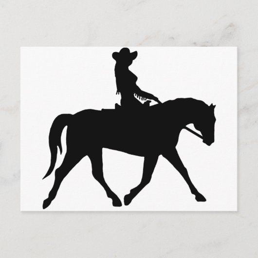 Cowgirl die haar paard uitrust briefkaart (Voorkant)