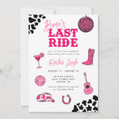 Cowgirl Disco Dernier Ride Bachelorette Invitation (Devant)