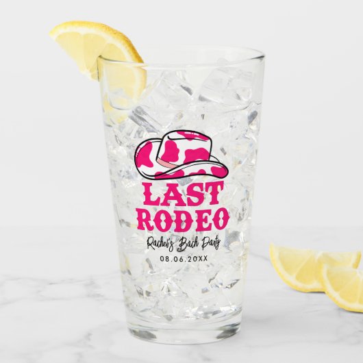 Cowgirl Disco Last Rodeo Bachelorette Glas (Voorkant ijs)
