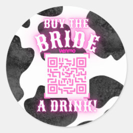 Cowgirl Disco QR Buy Bride Drink Ronde Sticker