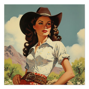 Cowgirl Dromen en Elegantie: Wild West fluistert Perfect Poster