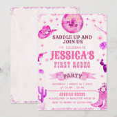 Cowgirl Eerste Rodeo Feest Uitnodiging (Voorkant / Achterkant)