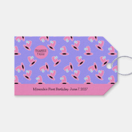 Cowgirl Eerste Verjaardag Cadeaulabel