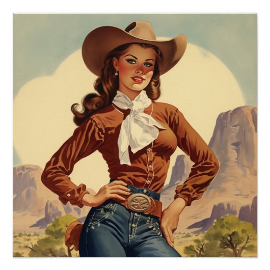 Cowgirl Elegance onthuld: Wild West fluistert Perfect Poster (Voorkant)