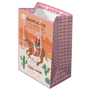 Cowgirl en paard Verjaardagsfeest Medium Cadeauzakje