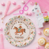 Cowgirl en paard Verjaardagsfeest Papieren Bordje (Feest)