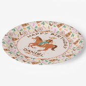 Cowgirl en paard Verjaardagsfeest Papieren Bordje (Gekanteld)