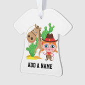 Cowgirl en paarden ornament (voorkant)