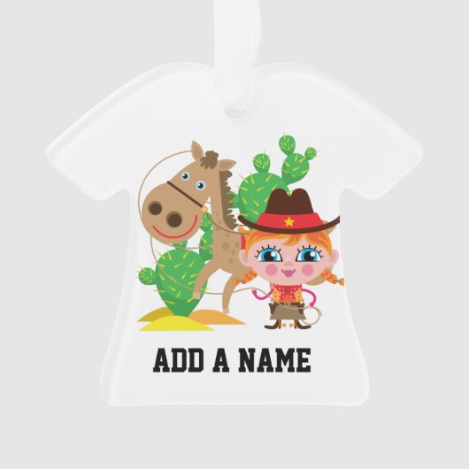 Cowgirl en paarden ornament (voorkant)