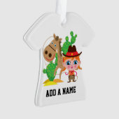 Cowgirl en paarden ornament (voorkant)