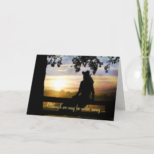 Cowgirl en Sunset Country Denking of You Kaart