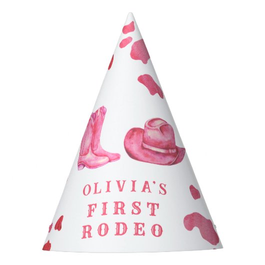 Cowgirl First Rodeo Party Hat Feesthoedjes (Voorkant)