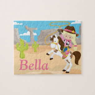 Cowgirl - Gepersonaliseerde naam Puzzle Legpuzzel