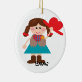 Cowgirl Gepersonaliseerde versiering Keramisch Ornament (Rechts)