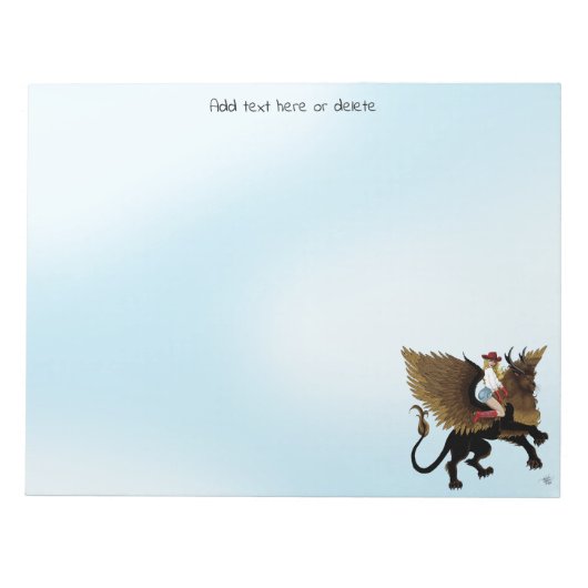 Cowgirl gevleugelde Lion Fantasy Red Notitieblok (Voorkant)