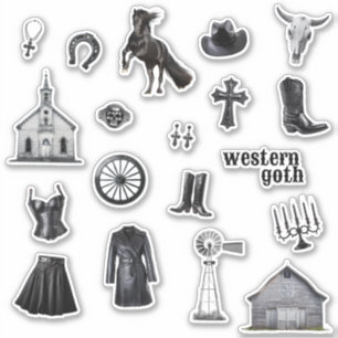 Cowgirl Goth   Stickers Western Goth Journal