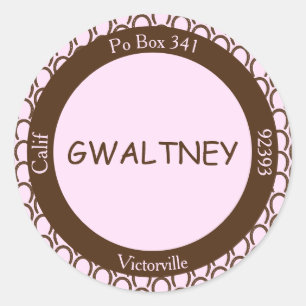 Cowgirl Hoefijzer Pink Bruine enveloppe - Afdich Ronde Sticker