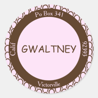 Cowgirl Hoefijzer Pink | Bruine enveloppe - Afdich Ronde Sticker