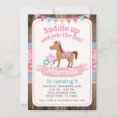 Cowgirl, Horse Birthday Invitation (Devant)