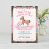 Cowgirl, Horse Birthday Invitation (Debout devant)