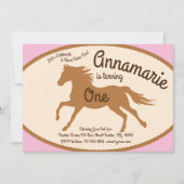 Cowgirl Horse Pony Invitations d'anniversaire (Devant)