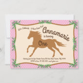 Cowgirl Horse Pony Invitations d'anniversaire (Devant)
