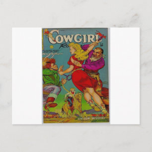 Cowgirl in een Rode Dress Briefkaart