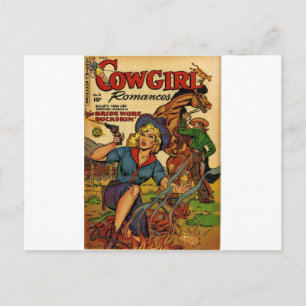 Cowgirl in het bereik briefkaart