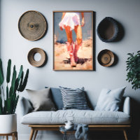 Cowgirl in roze laarzen Trendy Wall Art