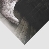 Cowgirl Kant & Parels Laarzen Wit Bloemen Rustiek Tissuepapier (Detail)