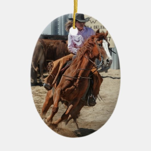 cowgirl keramisch ornament (Voorkant)