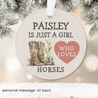 Cowgirl laarzen Gewoon een meisje dat van paarden Ornament