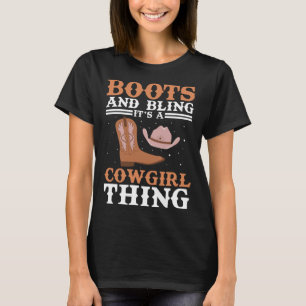 Cowgirl Laarzen Glitters Vrouwen Schattig Lief Lan T-shirt
