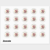 Cowgirl laarzen met bloemen retour adreslabels ronde sticker (Vel)