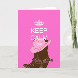 COWGIRL laarzen pet roze houden kalm Feestdagen Kaart