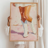 Cowgirl laarzen schilderen - Westerne chique muurk Poster
