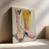 Cowgirl Laarzen Schilderij Print Westers Canvas