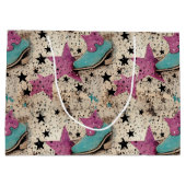 Cowgirl laarzen ster studded retro patroon groot cadeauzakje (Achterkant)