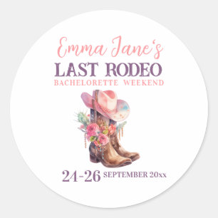 Cowgirl Laatste Rodeo Roze Bachelorette Ronde Sticker