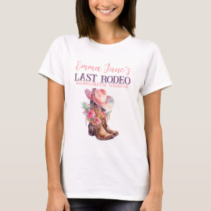 Cowgirl laatste rodeo roze vrijgezelle t-shirt