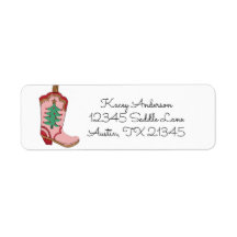 Cowgirl-label voor kerstcadeauadres