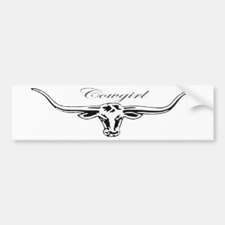 Cowgirl Longhorn Bumpersticker